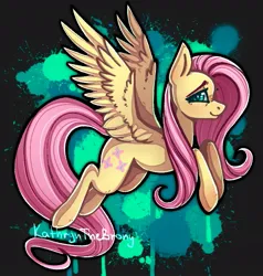 Size: 923x970 | Tagged: safe, artist:kathrynthebrony, derpibooru import, part of a set, fluttershy, pegasus, pony, g4, abstract background, female, image, jpeg, mare, smiling, solo, spread wings, wings