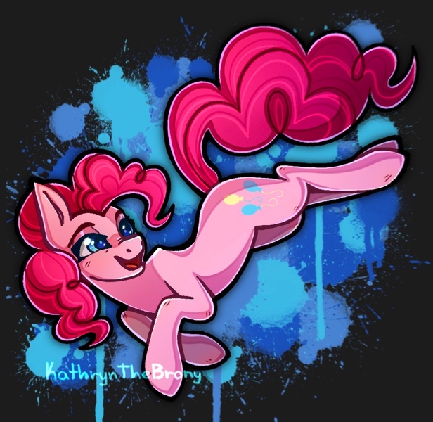 Size: 966x941 | Tagged: safe, artist:kathrynthebrony, derpibooru import, part of a set, pinkie pie, earth pony, pony, g4, abstract background, female, image, jpeg, mare, open mouth, open smile, smiling, solo