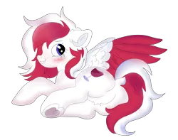 Size: 3329x2626 | Tagged: safe, artist:konejo, artist:yellow-glaze, derpibooru import, oc, oc:red wine, unofficial characters only, pegasus, pony, butt, colored wings, cute, digital art, female, floppy ears, image, pegasus oc, plot, png, simple background, smiling, solo, tail, transparent background, two toned mane, two toned tail, two toned wings, wings