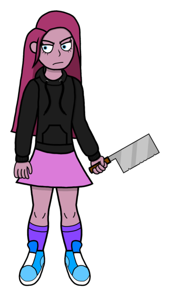 Size: 1802x3012 | Tagged: semi-grimdark, artist:imaster67, derpibooru import, pinkie pie, human, equestria girls, g4, g5, my little pony: tell your tale, angry, dark, fanfic art, fear, hair, horror, image, knife, looking at you, my little pony, my little pony equestria girls: better together, pinkamena diane pie, png, psycho, spoilers for another series, story included