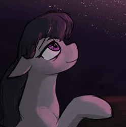 Size: 1800x1818 | Tagged: safe, artist:candel, derpibooru import, octavia melody, earth pony, pony, g4, bags under eyes, female, image, mare, night, png, smiling, solo, stars