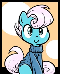 Size: 783x973 | Tagged: safe, derpibooru import, idw, winter comet, earth pony, pony, comic:queen for one less day, g4, clothes, colt, comic, foal, image, male, png, solo, sweater