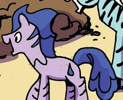 Size: 342x281 | Tagged: safe, artist:andy price, derpibooru import, idw, unnamed character, zebra, g4, spoiler:comic, friendship is magic #90, happy, image, my little pony: friendship is magic (idw), png, season 10, unnamed zebra