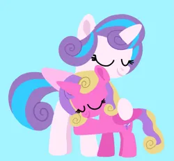 Size: 1165x1080 | Tagged: safe, artist:mlplary6, derpibooru import, princess flurry heart, princess skyla, alicorn, pony, g4, crystal sisters, cute, daaaaaaaaaaaw, duo, eyes closed, female, filly, flurrybetes, foal, hug, image, older, older flurry heart, png, skylabetes, smiling, wholesome