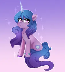 Size: 2428x2671 | Tagged: safe, artist:emera33, derpibooru import, izzy moonbow, pony, unicorn, g5, female, gradient background, horn, image, jpeg, mare, solo