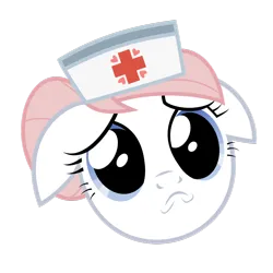 Size: 1024x1024 | Tagged: artist needed, safe, derpibooru import, nurse redheart, earth pony, pony, g4, disembodied head, female, heart, image, mare, png, puppy dog eyes, simple background, solo, transparent background