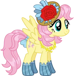 Size: 3000x3057 | Tagged: safe, artist:cloudy glow, derpibooru import, fluttershy, pegasus, g4, alternate hairstyle, female, gameloft, image, png, simple background, solo, transparent background, vector