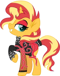 Size: 1410x1800 | Tagged: safe, artist:cloudy glow, derpibooru import, sunset shimmer, pony, unicorn, g4, chinese new year, eyeshadow, female, horn, image, makeup, mare, png, simple background, solo, transparent background, year of the snake