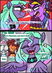 Size: 1240x1754 | Tagged: safe, artist:jully-park, derpibooru import, oc, oc:charlotte parker, oc:connie connor, oc:ella evans, oc:kelly clark, earth pony, pegasus, pony, unicorn, comic:how i meet my chaotic friends, comic, horn, image, png