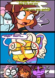 Size: 1240x1754 | Tagged: safe, artist:jully-park, derpibooru import, oc, oc:charlotte parker, oc:connie connor, oc:kelly clark, oc:rita cantabile, earth pony, pegasus, pony, comic:how i meet my chaotic friends, comic, image, png