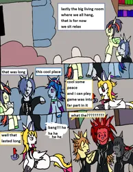 Size: 1249x1613 | Tagged: safe, artist:ask-luciavampire, derpibooru import, oc, oc:axel, pegasus, pony, undead, unicorn, vampire, vampony, comic, comic page, horn, image, kingdom hearts, organization xiii, png, roxas, tumblr, xion, zexion