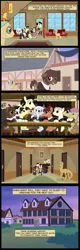 Size: 2160x6770 | Tagged: safe, artist:mr100dragon100, derpibooru import, oc, oc:elizabeth, oc:thomas the wolfpony, bat pony, earth pony, undead, unicorn, vampire, comic:throne of dracula the secret world, adam (frankenstein monster), bar, dark forest au's dr. jekyll and mr. hyde, dark forest au's dracula, dark forest au's matthew, dark forest au's phantom of the opera (erik), griffin (character), hallway, horn, image, inn, mummy, night, png, sunset, swamp pony