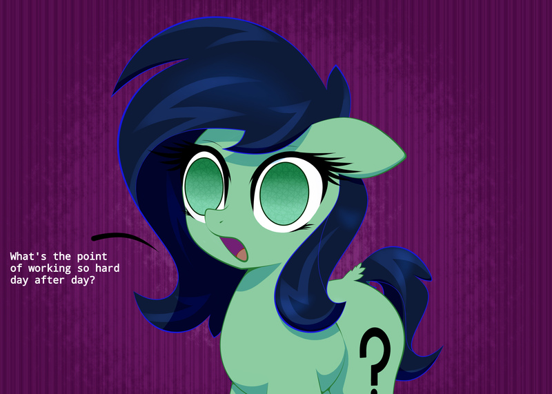 Size: 3500x2500 | Tagged: safe, artist:scandianon, derpibooru import, oc, oc:anonfilly, unofficial characters only, earth pony, pony, dead eyes, female, filly, floppy ears, foal, image, jpeg, no pupils, open mouth, reality sucks, redraw, solo, talking