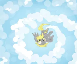 Size: 1000x838 | Tagged: safe, artist:k-a-t-w-a-l-k, derpibooru import, derpy hooves, pegasus, g4, cloud, female, flying, image, jpeg, solo, solo female