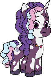 Size: 682x1024 | Tagged: safe, artist:icey-wicey-1517, color edit, derpibooru import, edit, violette rainbow, pony, unicorn, g5, colored, cute, female, filly, foal, horn, image, jewelry, markings, necklace, png, simple background, solo, transparent background, unshorn fetlocks, vitiligo