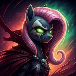 Size: 1024x1024 | Tagged: safe, ai content, generator:google imagen 3.0, machine learning generated, nightcafe ai, fluttershy, crossover, image, jpeg, spawn