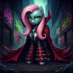 Size: 1024x1024 | Tagged: safe, ai content, generator:google imagen 3.0, machine learning generated, nightcafe ai, fluttershy, crossover, image, jpeg, spawn