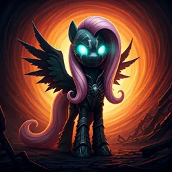 Size: 1024x1024 | Tagged: safe, ai content, generator:google imagen 3.0, machine learning generated, nightcafe ai, fluttershy, crossover, image, jpeg, spawn