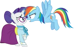 Size: 4650x3000 | Tagged: safe, artist:cloudy glow, derpibooru import, rainbow dash, rarity, g4, school daze, duo, duo female, female, image, my little pony, png, schoolmarm rarity, simple background, transparent background, vector