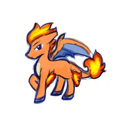 Size: 900x900 | Tagged: safe, artist:zutcha, derpibooru import, ponified, charizard, dracony, dragon, hybrid, pony, image, looking at you, png, pokémon, raised hoof, simple background, sketch, solo, white background