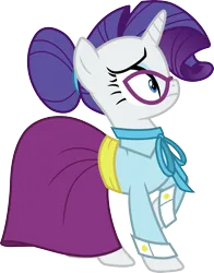 Size: 3000x3819 | Tagged: safe, artist:cloudy glow, derpibooru import, rarity, unicorn, g4, female, horn, image, png, schoolmarm rarity, simple background, solo, transparent background, vector