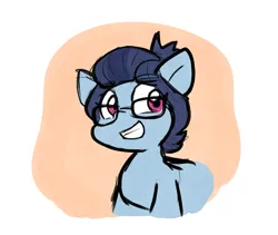 Size: 1477x1245 | Tagged: safe, artist:zutcha, derpibooru import, earth pony, pony, g5, female, glasses, grin, image, mare, paisley bluebell, png, simple background, smiling, solo, white background