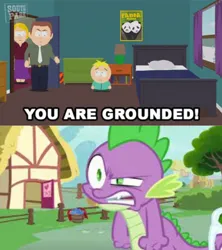 Size: 843x948 | Tagged: safe, derpibooru import, spike, dragon, g4, 1000 years in photoshop, angry, butters stotch, image, jpeg, linda stotch, south park, stephen stotch