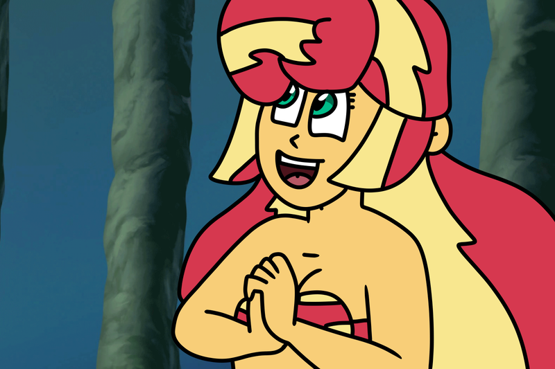 Size: 1500x1000 | Tagged: safe, artist:jadeharmony, derpibooru import, sunset shimmer, mermaid, equestria girls, g4, bra, clothes, cute, female, hands together, image, mermaidized, open mouth, open smile, png, seashell, seashell bra, smiling, solo, species swap, the little mermaid, underwater, underwear, water