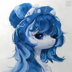 Size: 2048x2048 | Tagged: safe, artist:rvsd, derpibooru import, oc, unofficial characters only, earth pony, pony, bust, commission, female, high res, image, jpeg, looking at you, mare, signature, smiling, smiling at you, solo