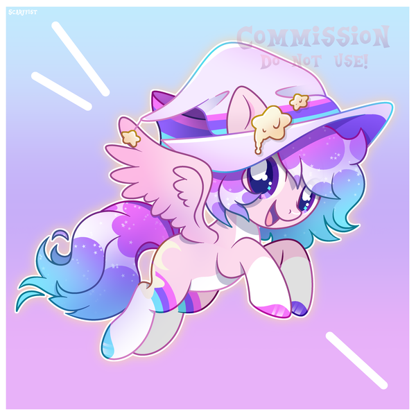 Size: 3770x3770 | Tagged: safe, artist:scarffist, derpibooru import, oc, unofficial characters only, pegasus, pony, base used, cute, derpibooru exclusive, happy, hat, image, long tail, looking at you, multicolored hair, multicolored mane, multicolored tail, open mouth, pink coat, png, purple eyes, ribbon, short hair, short mane, smiling, smiling at you, solo, spread wings, tail, wings, witch hat