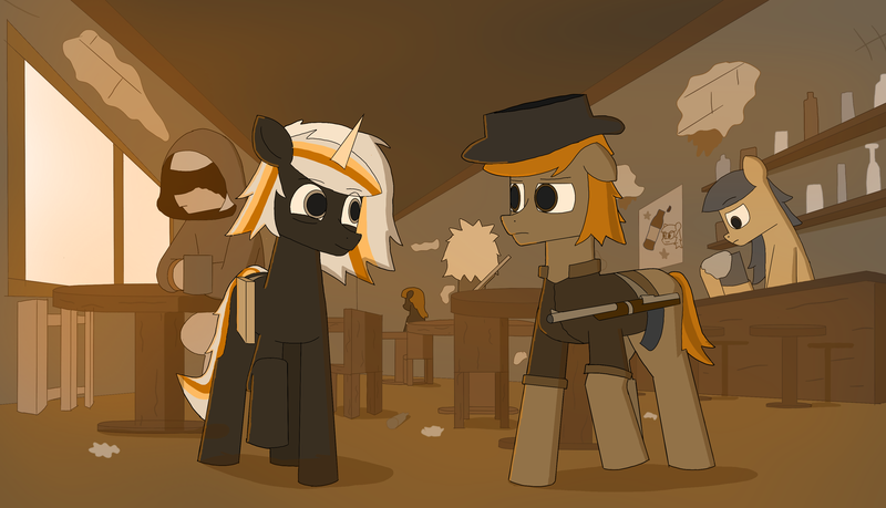 Size: 3367x1930 | Tagged: safe, derpibooru import, oc, oc:calamity, oc:velvet remedy, fallout equestria, g4, fallout, image, png