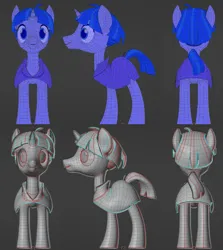 Size: 1561x1750 | Tagged: safe, artist:alex6886, derpibooru import, stygian, pony, unicorn, g4, 3d, 3d model, cloak, clothes, gray background, horn, image, male, png, show accurate, simple background, solo, stallion, wireframe, wrinkles