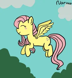 Size: 1773x1920 | Tagged: safe, artist:wrath-marionphauna, derpibooru import, fluttershy, g4, blushing, flying, image, png, smiling, solo, spread wings, wings