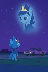 Size: 1024x1536 | Tagged: safe, derpibooru import, oc, earth pony, original species, shark, shark pony, cancer, car, image, jpeg, night, passed away, sad, simpsons did it, stars, the simpsons, tribute, vehicle