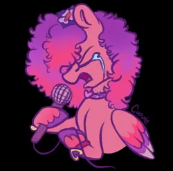 Size: 352x348 | Tagged: safe, artist:cupute, derpibooru import, pegasus, pony, g5, crying, female, image, jpeg, mare, microphone, ruby jubilee, singing, solo