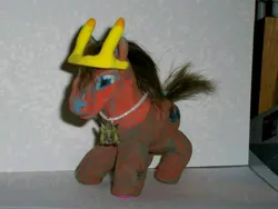 Size: 1200x900 | Tagged: safe, artist:chris chan, derpibooru import, oc, oc:cheroki-chan, unofficial characters only, earth pony, pony, g3, chris chan, customized toy, image, irl, jewelry, jpeg, male, medallion, necklace, not salmon, photo, solo, sonichu, toy, wat, why