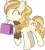 Size: 9922x10923 | Tagged: safe, artist:starryshineviolet, derpibooru import, sweet biscuit, pony, unicorn, g4, background pony, bag, clothes, cute, eyes closed, female, horn, image, mare, mouth hold, my little pony, my little pony best gift ever, png, scarf, shopping bag, simple background, smiling, solo, transparent background, vector, winter outfit