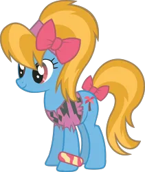 Size: 5914x7000 | Tagged: safe, derpibooru import, official, turf, earth pony, pony, g4, putting your hoof down, .ai available, .svg available, background pony, bow, bracelet, clothes, female, g4 brand assets, hair bow, hair tie, headband, image, jewelry, mare, my little pony, no ears, shirt, simple background, solo, svg, tail, tail bow, tail wrap, teenager, transparent background, vector