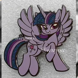 Size: 2048x2048 | Tagged: safe, artist:wuyoujm, derpibooru import, mean twilight sparkle, alicorn, pony, g4, female, image, jpeg, mare, pin, smiling, solo, spread wings, wings