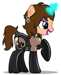 Size: 1280x1562 | Tagged: suggestive, artist:applec1234, ponerpics import, oc, oc:chloe adore, pony, clothes, dominatrix, female, gloves, image, latex, latex boots, latex gloves, latex suit, mare, png, show accurate, simple background, smiling, transparent background