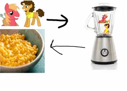 Size: 1551x1125 | Tagged: safe, artist:neon burst, derpibooru import, big mcintosh, cheese sandwich, earth pony, g4, 1000 hours in ms paint, 3d, blender, image, jpeg, mac and cheese, meme, pun, why
