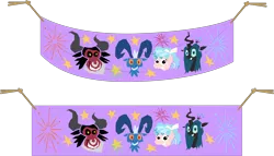 Size: 7000x3994 | Tagged: safe, derpibooru import, official, cozy glow, grogar, lord tirek, queen chrysalis, frenemies (episode), g4, .ai available, .svg available, banner, cute, drawing, fireworks, g4 brand assets, image, legion of doom, my little pony, simple background, stars, svg, transparent background, vector