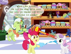 Size: 1032x774 | Tagged: safe, artist:aimeelovesu, artist:andoanimalia, artist:brainchildeats, artist:bronybyexception, artist:cloudshadezer0, artist:emedina13, artist:estories, artist:jeatz-axl, artist:misterlolrus, artist:parclytaxel, artist:prixy05, artist:toonacy, artist:velveagicsentryyt, derpibooru import, apple bloom, granny smith, hitch trailblazer, misty brightdawn, sweetie belle, bear, chimpanzee, dolphin, earth pony, monkey, turtle, unicorn, ursa, g4, g5, airship, bludgeon, cymbals, horn, image, jpeg, knight, living toy, mall, mallet, plushie, toy train, watergun, wind up key