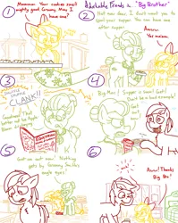Size: 4779x6013 | Tagged: safe, artist:adorkabletwilightandfriends, derpibooru import, apple bloom, applejack, big mcintosh, granny smith, comic:adorkable twilight and friends, g4, adorkable, adorkable friends, bed, bedroom, bow, comic, cookie, cute, dork, family, female, food, giving, glasses, grandmother, happy, image, kindness, kitchen, love, magazine, mittens, moomins, perspective, png, reprimanding, sad, slice of life, sneaking, unhappy