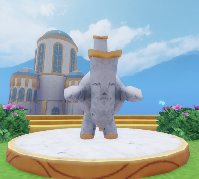 Size: 814x736 | Tagged: safe, derpibooru import, official, g5, game, game screencap, image, my little pony: bridlewood rp, no pony, not an edit, outdoors, png, roblox, statue, wat, wtf, zephyr heights