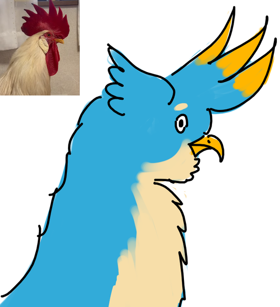 Size: 720x788 | Tagged: safe, artist:horsesplease, derpibooru import, gallus, bird, g4, faic, gallus the rooster, gallusposting, image, kentucky fried gallus, png, ponified animal photo, rooster, that griffon sure does love kfc