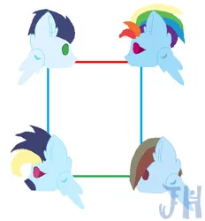 Size: 497x536 | Tagged: safe, artist:jeanniehobbes, derpibooru import, rainbow dash, soarin', pegasus, pony, g4, female, image, jpeg, male, mare, offspring, parent:rainbow dash, parent:soarin', parents:soarindash, shipping, soarindash, stallion, straight