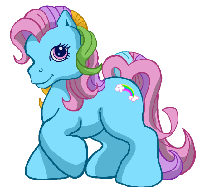 Size: 1024x959 | Tagged: safe, artist:anscathmarcach, artist:collegeman1998, derpibooru import, rainbow dash (g3), earth pony, pony, g3, chonk, cute, female, g3 dashabetes, image, mare, png, raised hoof, simple background, smiling, solo, transparent background