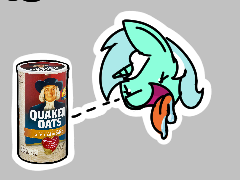 Size: 240x180 | Tagged: safe, artist:starbounce, derpibooru import, lyra heartstrings, pony, unicorn, g4, bust, drool, female, food, gray background, horn, hungry, image, looking at something, mare, oats, outline, picture for breezies, png, quaker oats, simple background, smiling, solo, that pony sure does love oats, tongue out, white outline