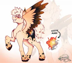 Size: 2000x1750 | Tagged: safe, artist:ambrosiacanvas, pegasus, cutie mark, image, jpeg, my hero academia, raised leg, red eyes, unshorn fetlocks, watermark, wings